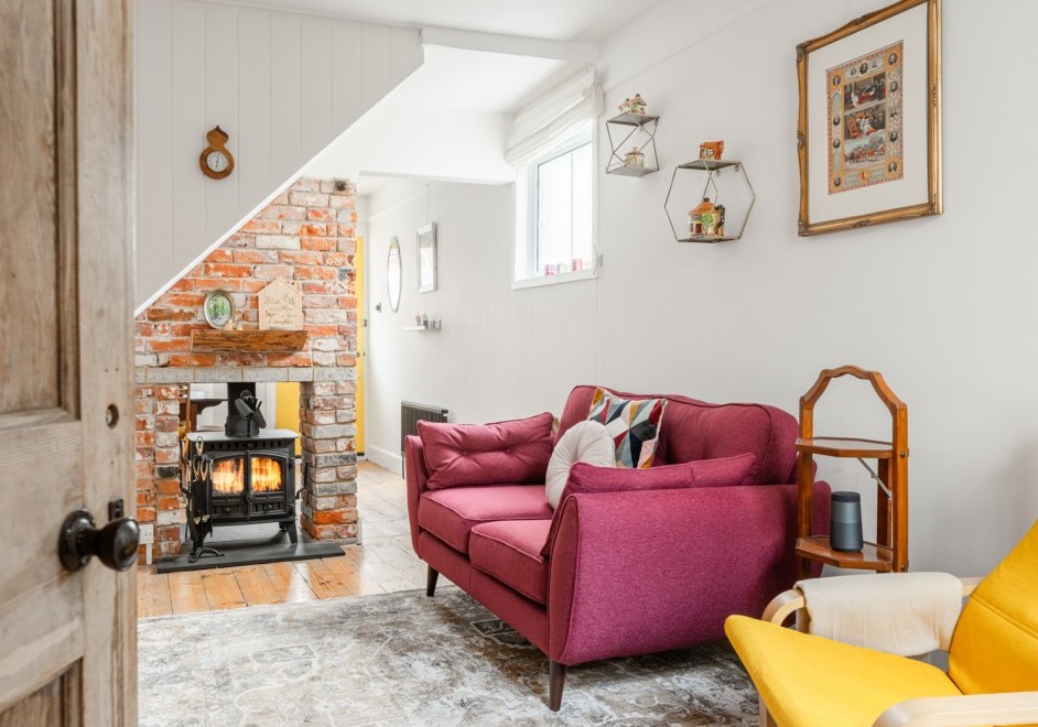 Lounge with log burner